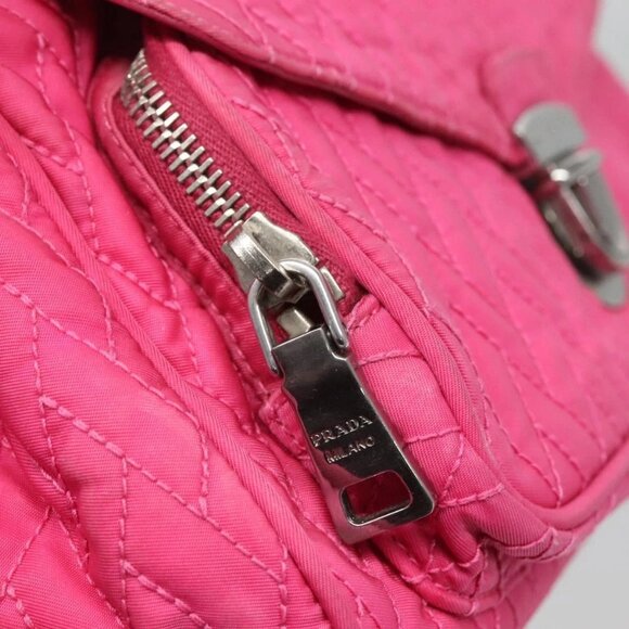 PRADA Chain Shoulder Bag Nylon Pink Auth - Picture 13 of 16